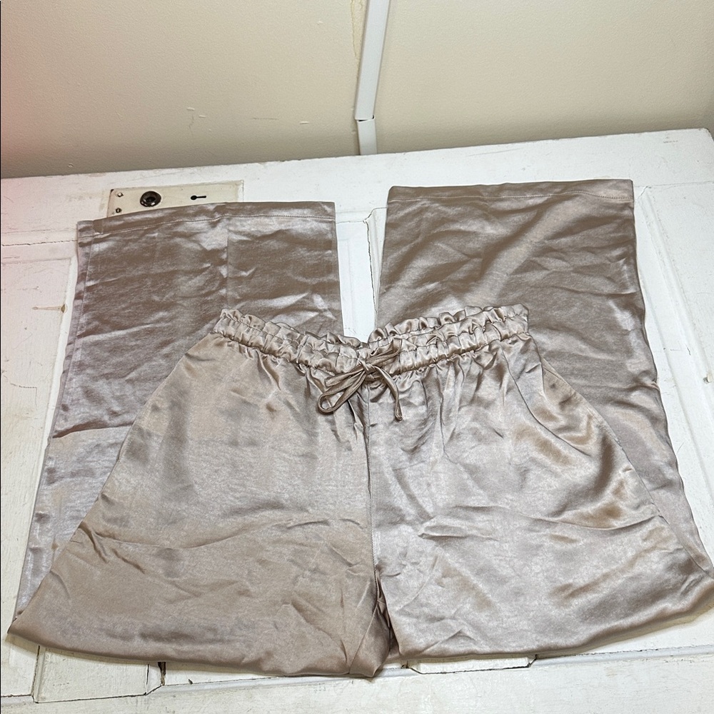 Mystree Shimmering Taupe Wide Leg Pants